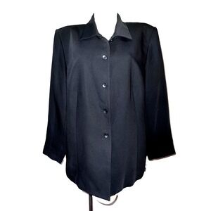 Style & Co. Black Button Front Blazer Jacket Plus Size 20W Professional Work